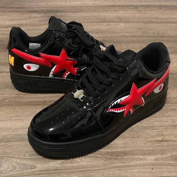 Bape Black and Red Sneakers